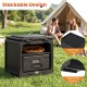 2 Tier insulated food pan carrier with removable tray, stackable design, ideal for camping and catering.