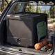 Insulated food pan carrier with removable tray, large capacity, and safety buckles, perfect for camping and catering.