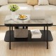Modern rectangular coffee table with a gray sintered stone top and open storage shelf, perfect for stylish living.