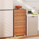 Walnut 2-tier nightstand featuring a drawer and open shelf, ideal for versatile storage in any indoor setting.