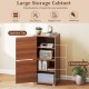 Walnut 2-tier nightstand featuring 4 compartments and a sturdy design, perfect for versatile indoor storage solutions.