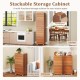 2-tier modern nightstand in walnut with drawer and open shelf, ideal for versatile storage in living room or entryway.