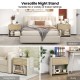 2-tier modern nightstand in oak with drawer and open shelf, perfect for bedroom or study use and easy to clean.