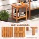 2-tier outdoor acacia wood side table with slatted tabletop and sturdy support legs, perfect for patio or garden use.