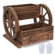 Rustic 2-tier raised garden bed in wagon shape, made of durable fir wood, perfect for flowers and potted plants.