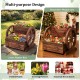 2-tier rustic wood wagon planter box with drainage holes, perfect for growing flowers and displaying potted plants.