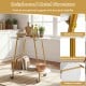 2-tier rolling end table with faux marble surfaces, heavy-duty metal build, and universal wheels for easy mobility.