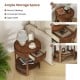 Round end table featuring a drawer and lower shelf, showcasing a sleek wood grain finish for rustic appeal.