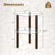 2-tier round end table featuring a clear tempered glass top and brown rubber wood legs, ideal for lamps and decorations.
