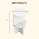 Round 2-tier side table in white with storage shelf, measuring 23" high, perfect for small spaces and easy maintenance.