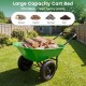 Heavy-duty light green utility cart with large capacity, perfect for hauling wood, mulch, gravel, and soil in the.