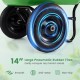 14" large pneumatic rubber tire of the heavy-duty dolly utility cart for stable movement on various terrains.