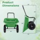 Heavy-duty light green utility cart with 26" x 36" dimensions, featuring a stable frame and 13-inch pneumatic tires.