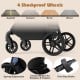 Close-up of the 2-in-1 baby stroller's premium EVA wheels with shockproof design for smooth rides on various surfaces.