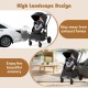 2-in-1 baby stroller in black with high landscape design, keeping infants away from exhaust fumes for fresh air.