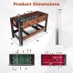 2-in-1 foosball and pool combo table with dimensions, featuring a sturdy design and ergonomic handles for enhanced.