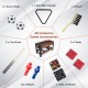 2-in-1 foosball and pool combo table with accessories, featuring a black and brown design for versatile gameplay.