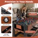 2-in-1 foosball and pool combo table with ergonomic handles and smooth metal rods for precise control during gameplay.