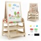Kids 2-in-1 art easel features a magnetic whiteboard and marble run game for creative play and skill development.