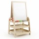 Kids 2-in-1 art easel features a magnetic whiteboard and marble run game for creative play and hands-on skill development.