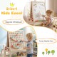 2-in-1 kids art easel features a magnetic whiteboard and marble run game, promoting creativity and hands-on skills.