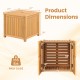 Square acacia wood side table with storage, featuring slatted design and 165 lbs max load, ideal for outdoor use.