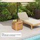 Acacia wood outdoor side table with umbrella hole, featuring slatted design and storage for backyard or poolside use.