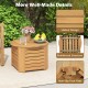 Acacia wood 2-in-1 outdoor side table with slatted design, featuring storage and reinforced structure for stability.