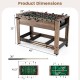 Dimensions of the 2-in-1 Swivel Foosball and Pool Combo Game Table, showcasing its sturdy design and adjustable leg.
