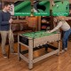Swivel game table featuring a smooth playing surface, cushion bumpers, and drop pockets for fun gameplay.