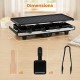 Reversible nonstick plate 2-in-1 table grill and griddle with 8 cheese pans, perfect for family gatherings and parties.