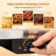 Adjustable heating control knob on the 2-in-1 table grill and griddle for efficient cooking up to 240°C.