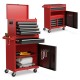 2-in-1 tool chest and cabinet in black and red with five sliding drawers and large storage capacity for tools.
