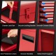 Red 2-in-1 tool chest and cabinet with five sliding drawers, secure locking buckle, and EVA protective liners for tool.