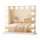 2-in-1 vanity mirror with 14 dimmable LED bulbs, adjustable brightness, and sturdy metal frame for bedroom or salon use.