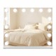 Vanity mirror with 14 dimmable LED bulbs, adjustable brightness, and sturdy metal frame for makeup and styling.