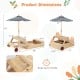 2-in-1 wooden sandbox with foldable umbrella and picnic table, featuring fir wood build and adjustable shade for kids'.