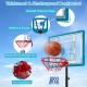 Adjustable pool basketball hoop with shatterproof backboard, reinforced rim, and anti-tear net for stable play.