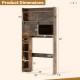 Dimensions of the 5-piece modern bathroom suite, including over-the-toilet cabinet and floor cabinet, showcasing.