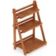 Foldable 3-tier solid wood plant stand with slatted shelves, ideal for patio or balcony use, ensuring optimal sunlight.