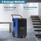 154 Pints commercial dehumidifier in blue, featuring pump and gravity drainage options, ideal for large spaces.