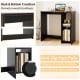 Modern black home office desk with 2 compartments, sturdy crossbars, and anti-slip foot pads for stability.