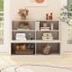 White entryway shoe cabinet with 4-cube storage and 2 spacious compartments for shoes, ideal for tidy organization.