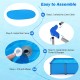 Easy-to-assemble 6 ft outdoor family swimming pool with metal frame, featuring durable PVC fabric and drainage valve.