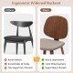 Wooden dining chair with padded seat and bentwood frame in walnut, offering ergonomic support for dining or home office.