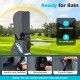 Lightweight gray golf cart bag with 14-way dividers, multiple pockets, and removable rain hood for all-weather.
