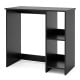 Modern black home office desk with 2 compartments, sturdy design, perfect for organizing workspace essentials.