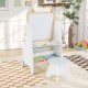 4-in-1 toddler activity table set with magnetic whiteboard and chalkboard, featuring storage and rolling wheels for.