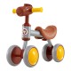 Baby balance bike with a cute horse head design, brown PU leather seat, and premium EVA foam wheels for toddlers.