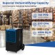 High-capacity 163 PPD commercial dehumidifier with wheels, ideal for basements and large areas, featuring a 24-hour.